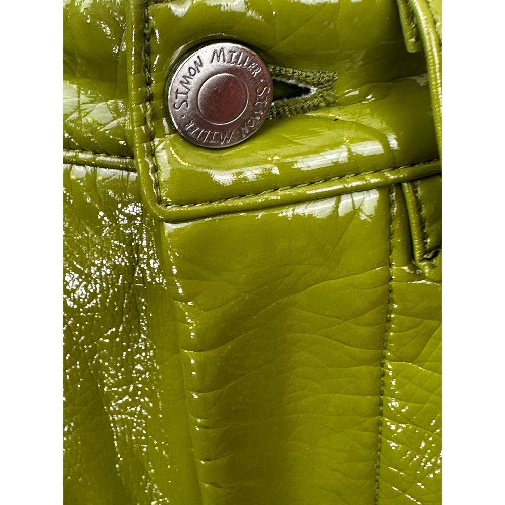 Simon Miller Women's Pants Size 25 Green Vinyl High Rise‎ Cropped - Picture 7 of 16